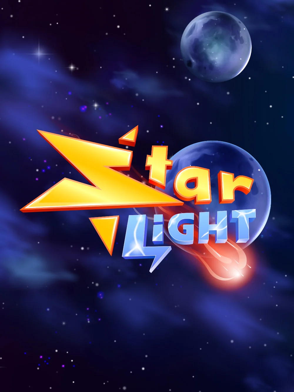 Juego estelar con brillo suave y atmósfera nocturna.